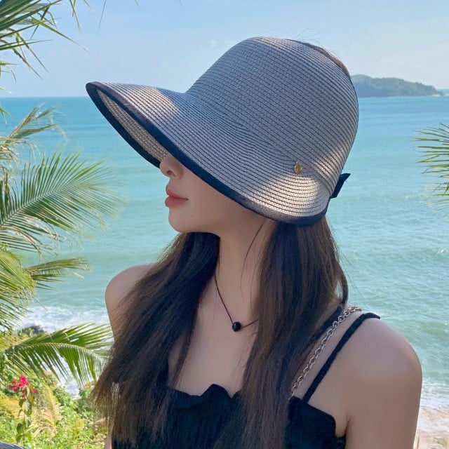 Women's Sun Protection Straw Visor Hat