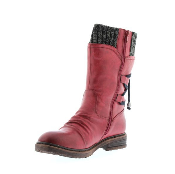 Fashionable Women's Mid-Calf Boots with Lace Design