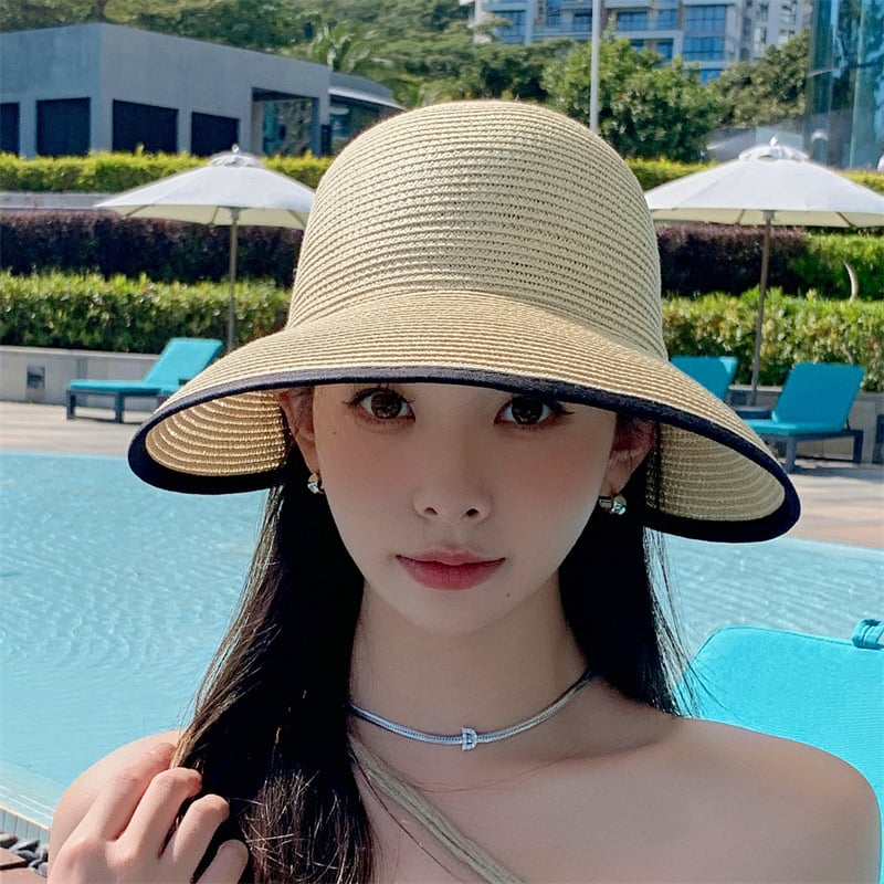 Women's Sun Protection Straw Visor Hat