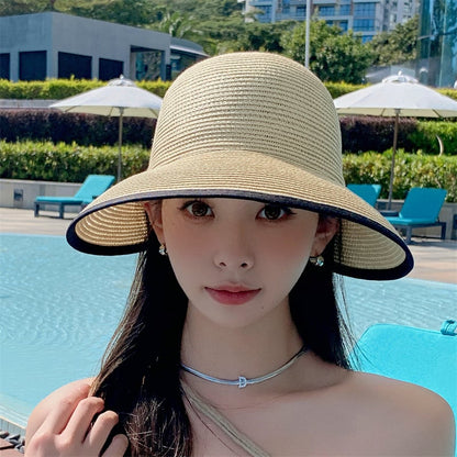 Women's Sun Protection Straw Visor Hat
