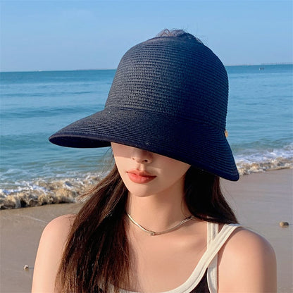 Women's Sun Protection Straw Visor Hat