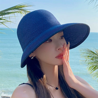 Women's Sun Protection Straw Visor Hat