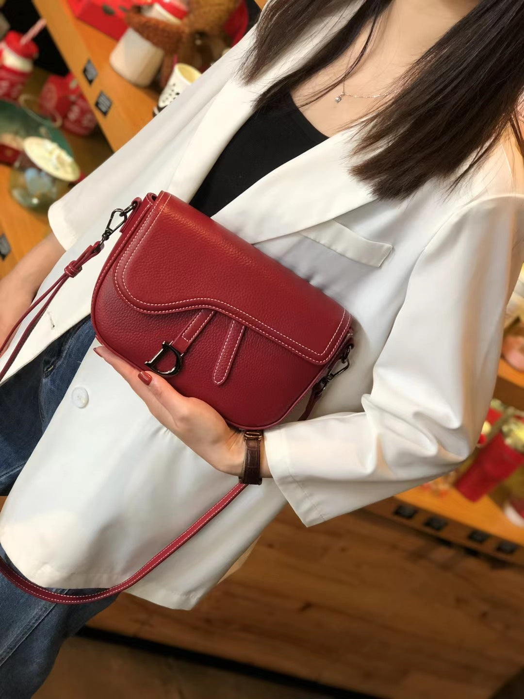 Korean Women's Leather Messenger Shoulder Bag