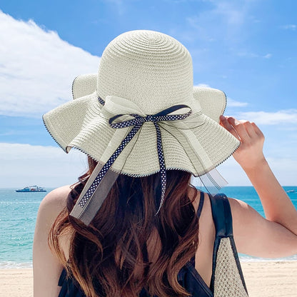 Women's Large Brim Straw Hat for Sun Protection