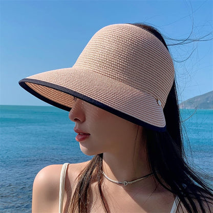 Women's Sun Protection Straw Visor Hat