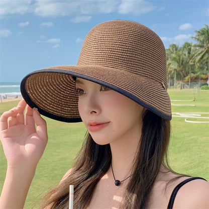 Women's Sun Protection Straw Visor Hat